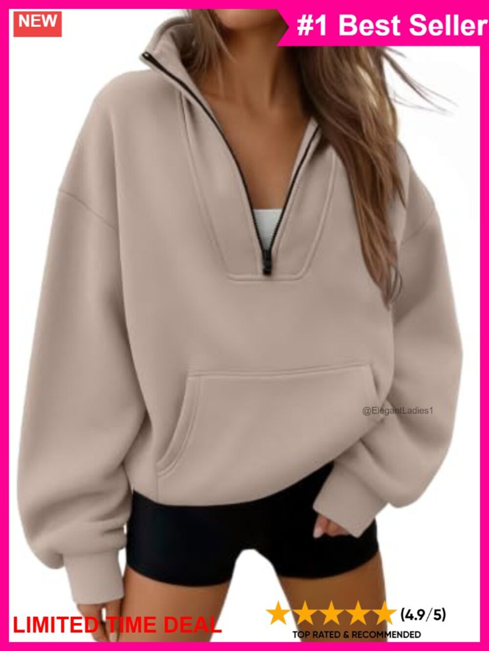Quarter Half Zip Fleece Lined Pullover Hoodie Workout Sweatshirt